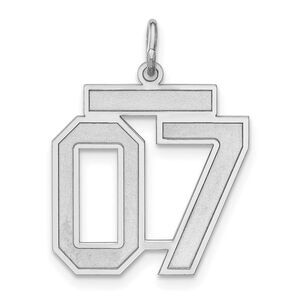 Sterling Silver, Jersey Collection, Medium Number 07 Pendant
